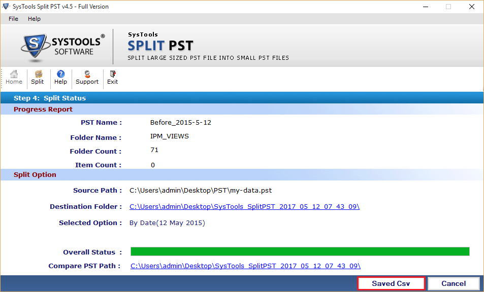 Split Status Report