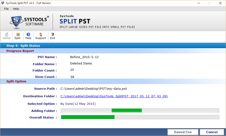 Split Report