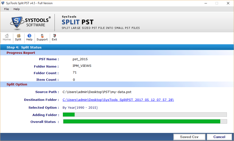 Split Report